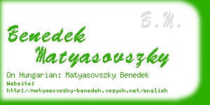 benedek matyasovszky business card